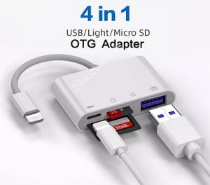 Cáp Chuyển Đổi iPhone Lightning Sang USB OTG 3.0, Cổng Sạc , Bộ Đọc Thẻ SD/TF Cho iPhone 12 11 X XS 8/7 iPad (4 Trong 1) JH-0512