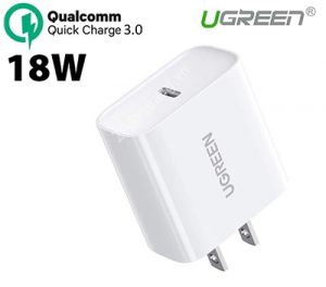 Sạc nhanh USB Type-C 18W Ugreen 60449 Hỗ trợ sạc iPhone XS Max Chính hãng cao cấp