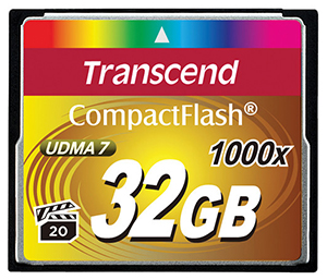 32GB CF Card (1000X, type I) Transcend TS32GCF1000: