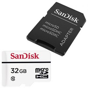 MicroSD 32GB Micro Video Monitoring SDHC C10, Read 20MB/s, Write 20MB/s SanDisk