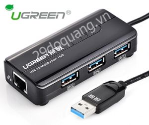 Bộ chia USB 3.0 tich hợp cổng Mạng 10/100 Chính hãng Ugreen UG-20266