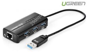 Bộ chia 3 cổng USB 3.0 tich hợp cổng Mạng Gigabit 10/100 / 1000Mbps Ugreen 20265