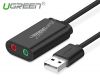 usb-sound-card-ugreen-30724-3-5mm-headphone-va-microphone-jack-black - ảnh nhỏ  1