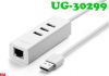 hub-usb-2-0-ra-3-cong-usb-1-cong-lan-ugreen-30301-30299-chinh-hang - ảnh nhỏ  1