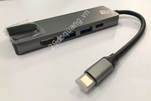 Cáp chuyển USB Type-C sang HDMI, USB 3.0, LAN Gigabit, PD YX-8805 (5 in 1)