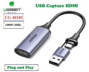 Thiết bị ghi hình HDMI to USB 2.0, Type C live streaming 1080P Ugreen 40189