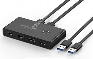 Bộ chia sẻ máy in USB 3.0 Từ 4 thiết bị vào 2 máy tính chính hãng Ugreen 30768 cao cấp