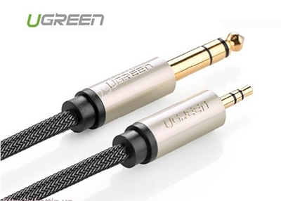 Cáp âm thanh Audio 3,5mm sang 6,5mm hai đầu dương 1M chính hãng Ugreen 10625 cao cấp