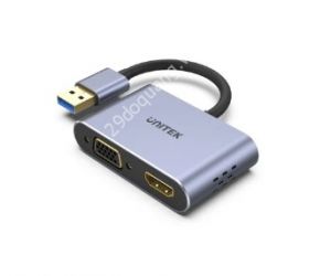 Cáp chuyển đổi USB 3.0 sang HDMI và VGA 15cm Unitek V1304A